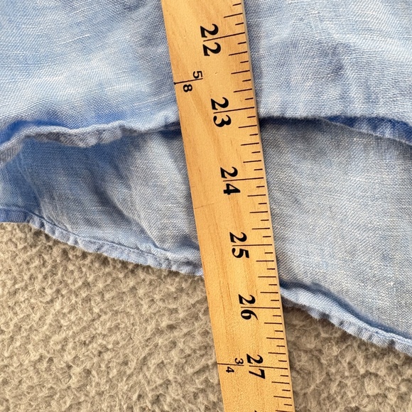 Tahari 100% Linen Chambray Sleeveless Henley Top Blue Women’s Small - Picture 5 of 7